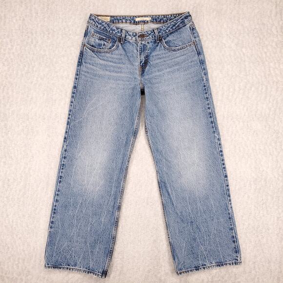 Levi's Denim - Levi's Premium Low Loose Jeans Womens 31 Blue Wide Leg Faded Mid Rise Y2K Skater